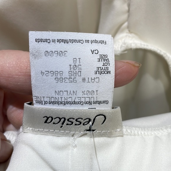 Halter Dress By Jessica, Winter White With Jeweled Embellishment, NWT - Picture 4 of 6